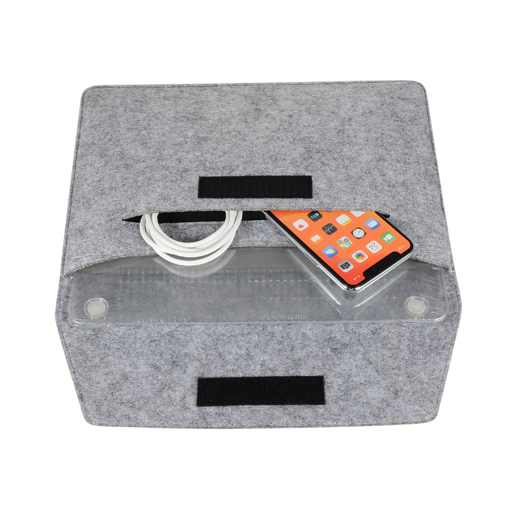 Felt Laptop Bag Sleeve Case for Macbook Air 13 Inch etc. - Grey-3
