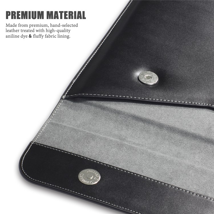 LENTION Slim Leather Carry Bag para MacBook Pro 15,4 polegadas com Retina Display - Preto-3