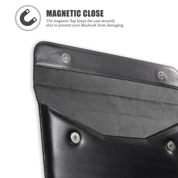 LENTION Slim Leather Carry Bag para MacBook Pro 15,4 polegadas com Retina Display - Preto-4