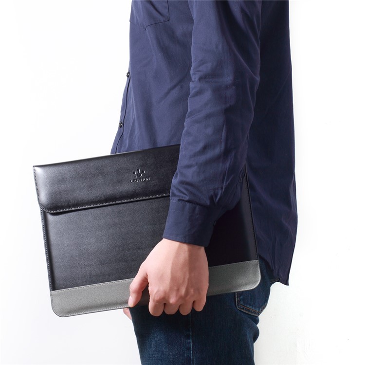 LENTION Slim Leather Carry Bag para MacBook Pro 15,4 polegadas com Retina Display - Preto-5