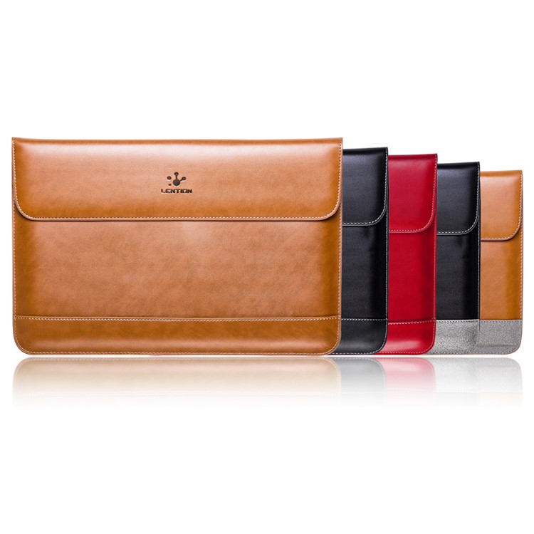LENTION Slim Leather Carry Bag para MacBook Pro 15,4 polegadas com Retina Display - Preto-7