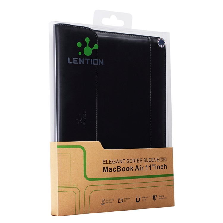 Custodia In Vera Pelle Per MacBook Air 11 Pollici / MacBook Da 12 Pollici Con Display Retina (2015) - Nero-8