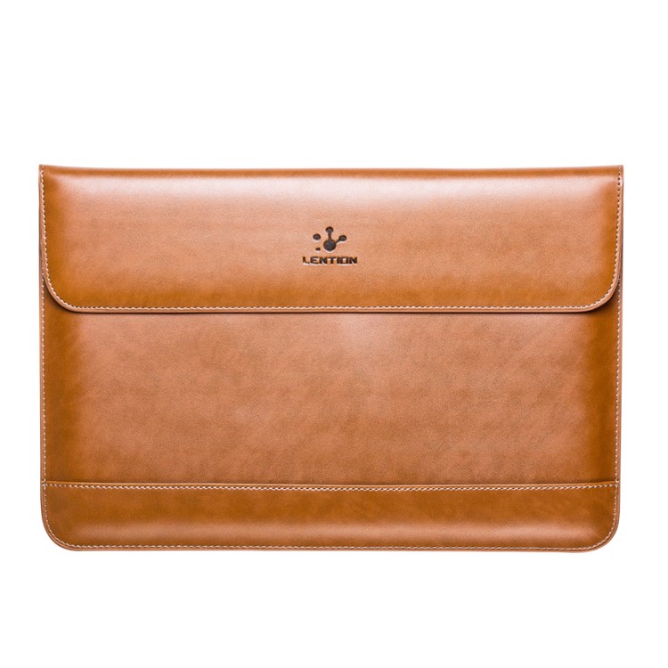 LENTION Echte Lederhülle Tasche Für MacBook Air 11 Zoll / MacBook 12-Zoll Mit Retina-Display (2015) - Braun-1