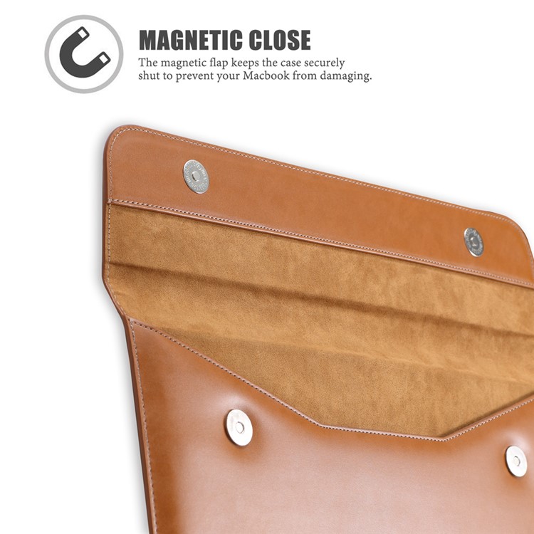 LENTION Echte Lederhülle Tasche Für MacBook Air 11 Zoll / MacBook 12-Zoll Mit Retina-Display (2015) - Braun-5