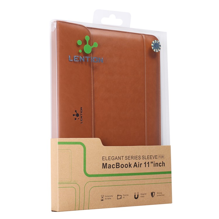 LENTION Echte Lederhülle Tasche Für MacBook Air 11 Zoll / MacBook 12-Zoll Mit Retina-Display (2015) - Braun-8
