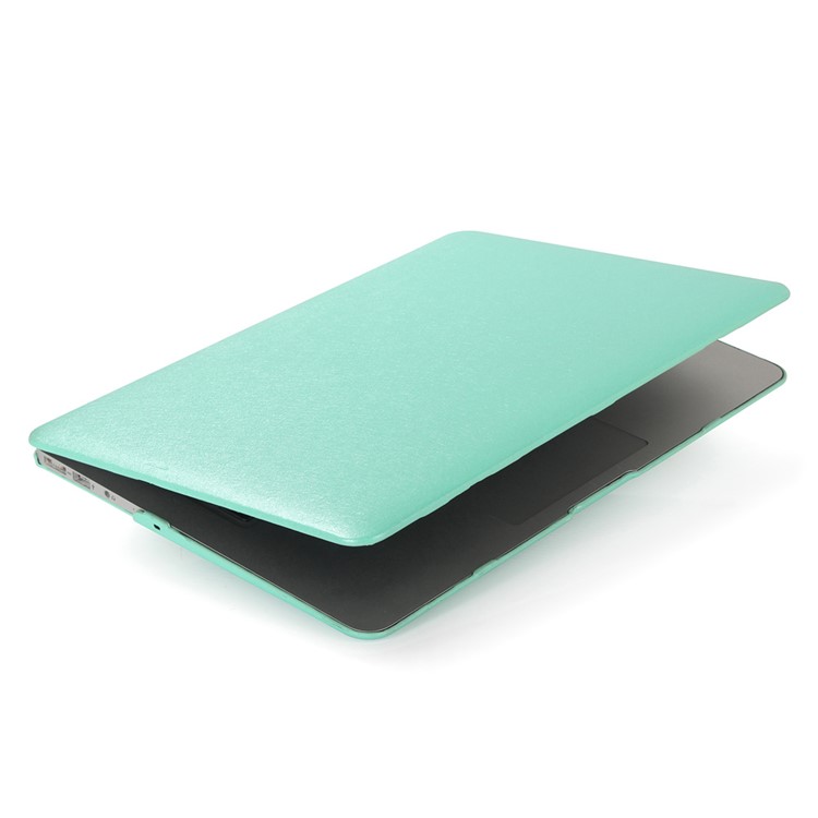 Snap-on Seide Leder Beschichtet Hartschale Für MacBook Air 13,3-Zoll - Cyan-1