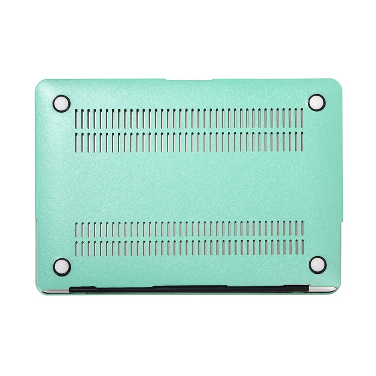 Snap-on Seide Leder Beschichtet Hartschale Für MacBook Air 13,3-Zoll - Cyan-4