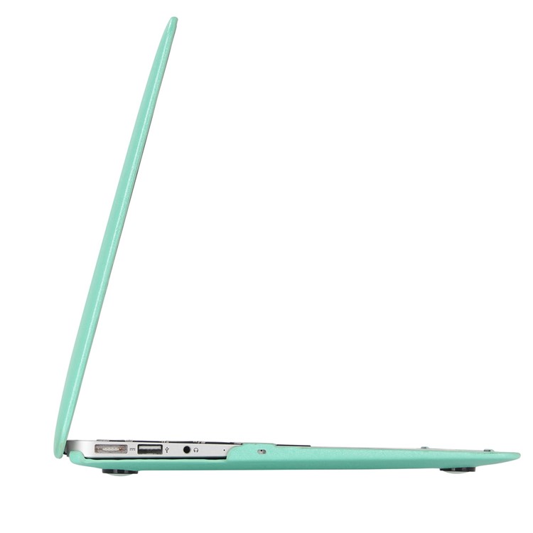 Snap-on Seide Leder Beschichtet Hartschale Für MacBook Air 13,3-Zoll - Cyan-5