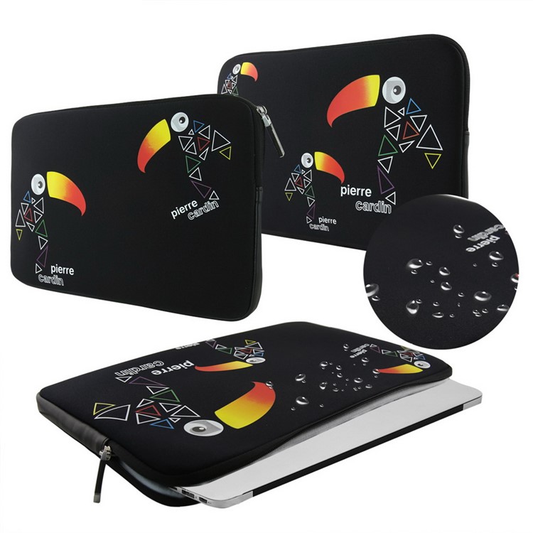 PIERRE CARDIN Sweet Birds Neoprene Waterproof Sleeve Laptop Bag for MacBook 11-inch - Black-1