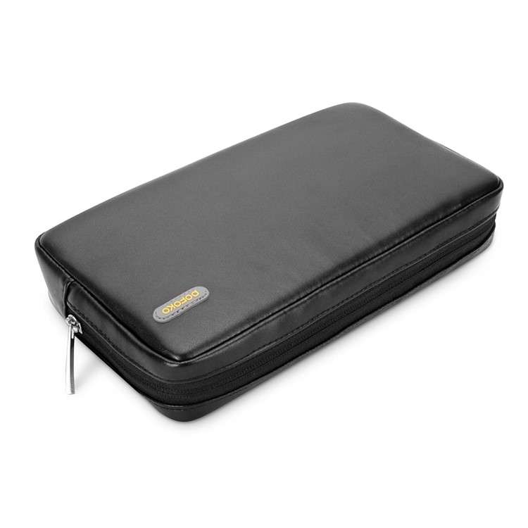 POFOKO Martin Series PU Leather Storage Pouch for Tablet/Hard Disk/Mouse etc - Black / L Size-5