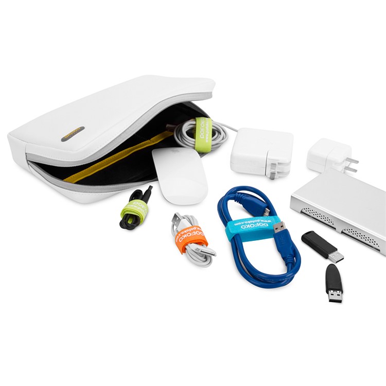 POFOKO Martin Series PU Leather Carrying Bag for Tablet/Hard Disk/Mouse etc - White / L Size-6
