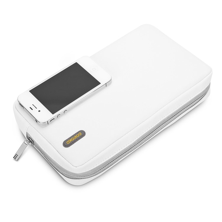 POFOKO Martin Series PU Leather Carrying Bag for Tablet/Hard Disk/Mouse etc - White / L Size-8