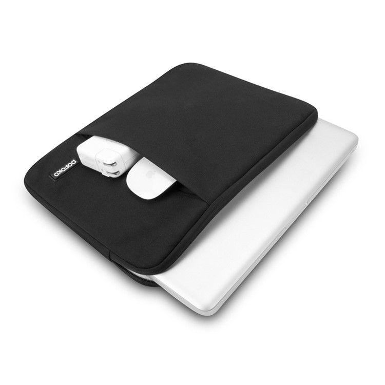POFOKO Rainbow 14.0-inch Oxford Cloth Laptop Sleeve with Pocket - Black-5