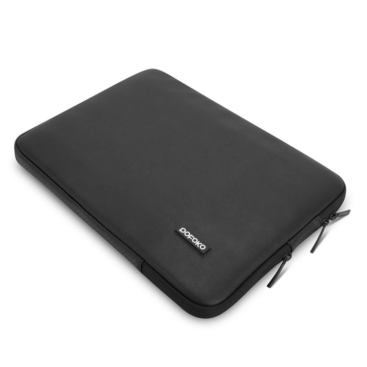 POFOKO 13.3-inch LITA Series PU Leather Laptop Sleeve Bag Carrying Case - Black-2