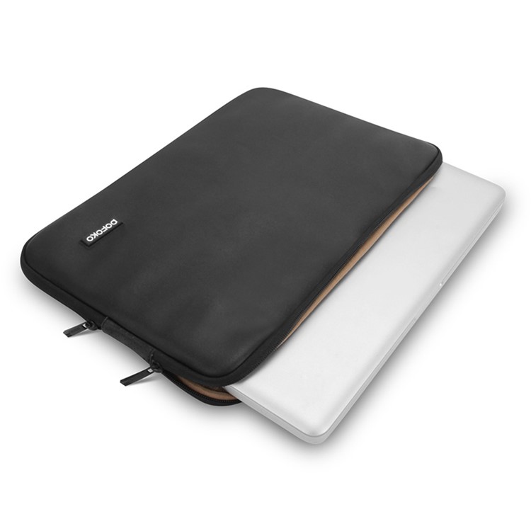 POFOKO 13.3-inch LITA Series PU Leather Laptop Sleeve Bag Carrying Case - Black-3