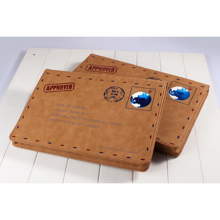 Retro Envelope Style Leather Laptop Sleeve Bag Case for MacBook Pro 15.4-inch-10