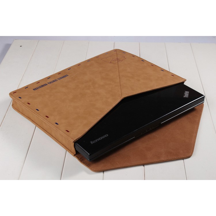 Retro Envelope Style Leather Laptop Sleeve Bag Case for MacBook Pro 15.4-inch-14