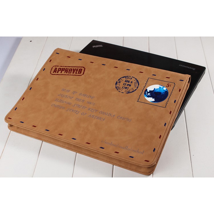 Retro Envelope Style Leather Laptop Sleeve Bag Case for MacBook Pro 15.4-inch-17