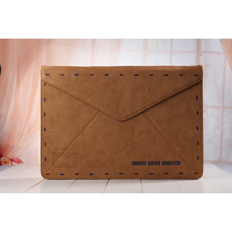 Retro Envelope Style Leather Laptop Sleeve Bag Case for MacBook Pro 15.4-inch-8