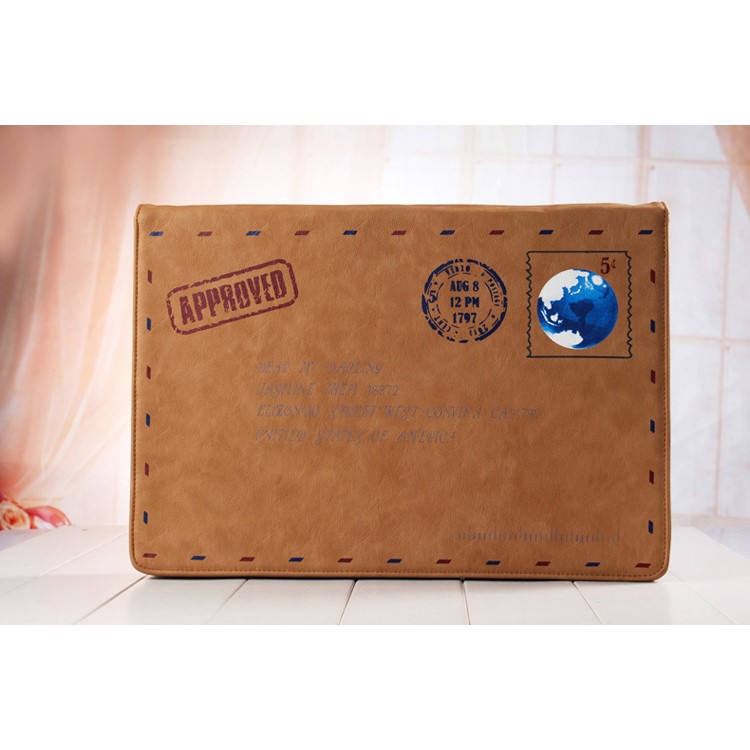 Retro Envelope Style Leather Laptop Sleeve Bag Case for MacBook Pro 15.4-inch-9