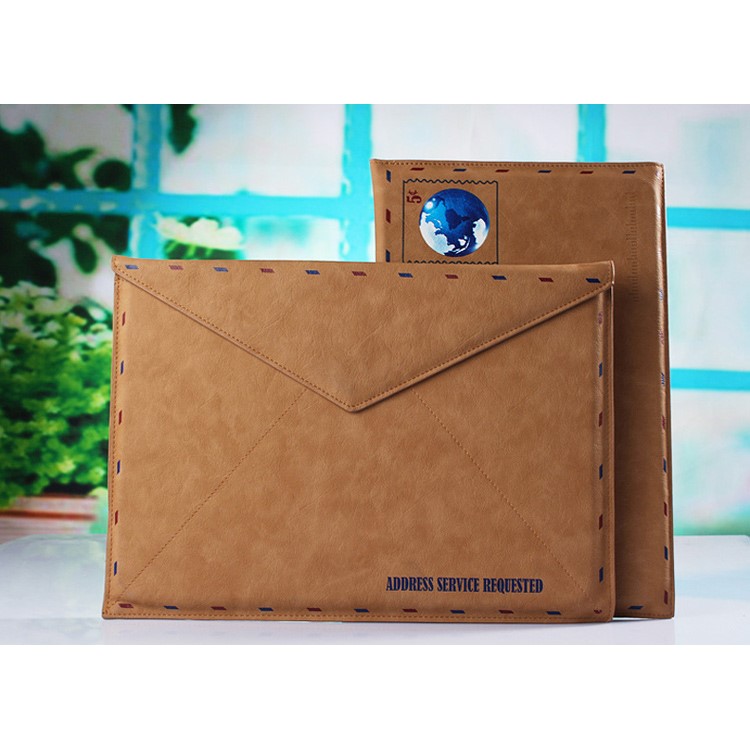 Envelope Style Leather Laptop Sleeve Pouch Bag for Macbook Air 13.3 Inch/iPad Pro 12.9 Inch-10