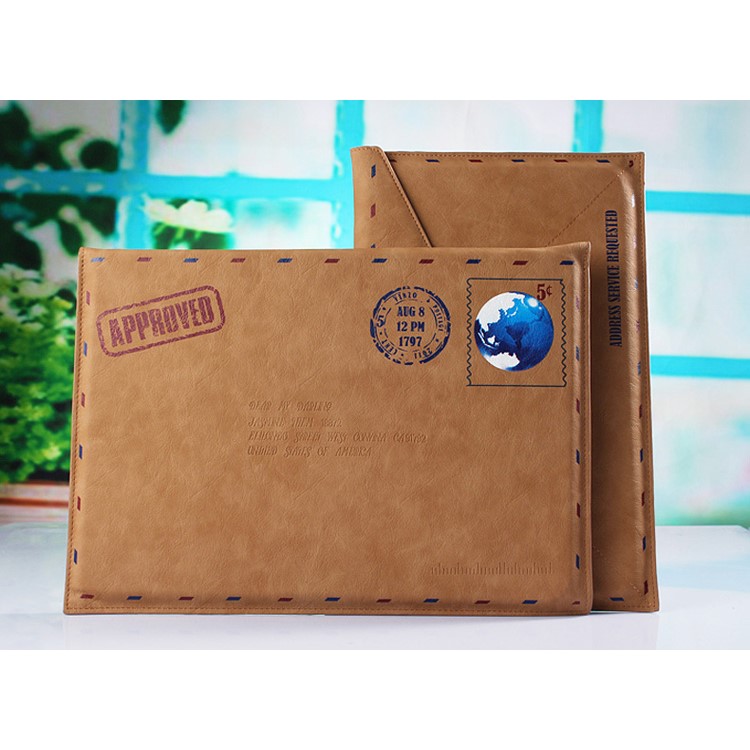 Envelope Style Leather Laptop Sleeve Pouch Bag for Macbook Air 13.3 Inch/iPad Pro 12.9 Inch-11
