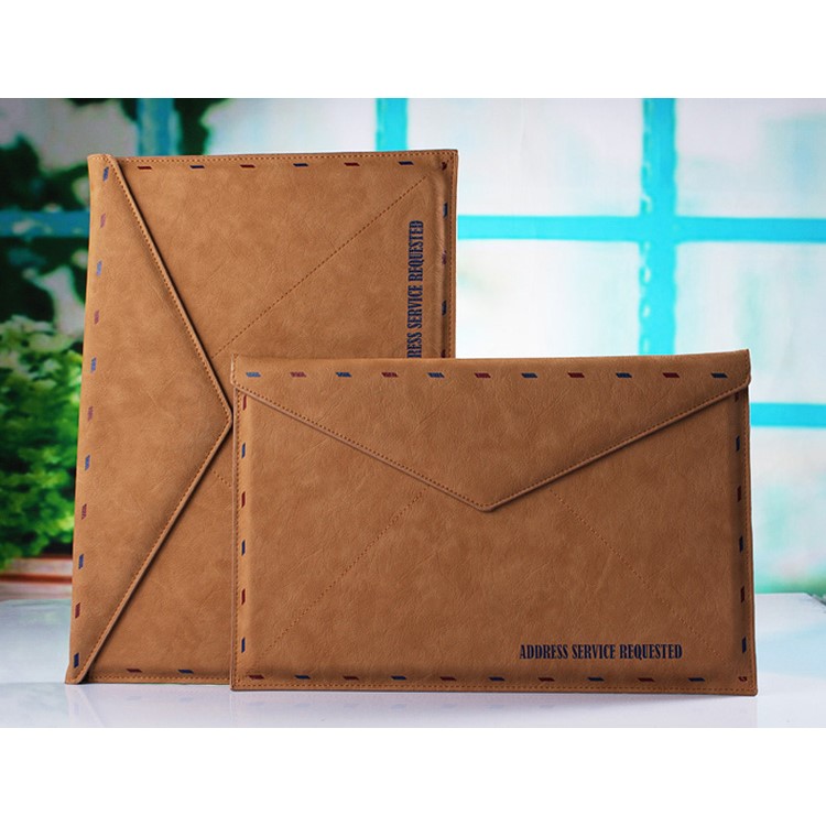 Envelope Style Leather Laptop Sleeve Pouch Bag for Macbook Air 13.3 Inch/iPad Pro 12.9 Inch-13