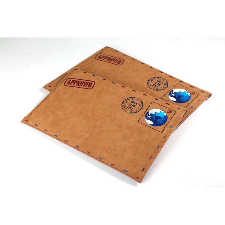 Envelope Style Leather Laptop Sleeve Pouch Bag for Macbook Air 13.3 Inch/iPad Pro 12.9 Inch-14