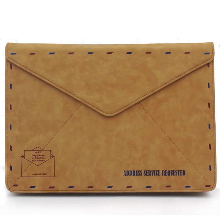 Envelope Style Leather Laptop Sleeve Pouch Bag for Macbook Air 13.3 Inch/iPad Pro 12.9 Inch-2