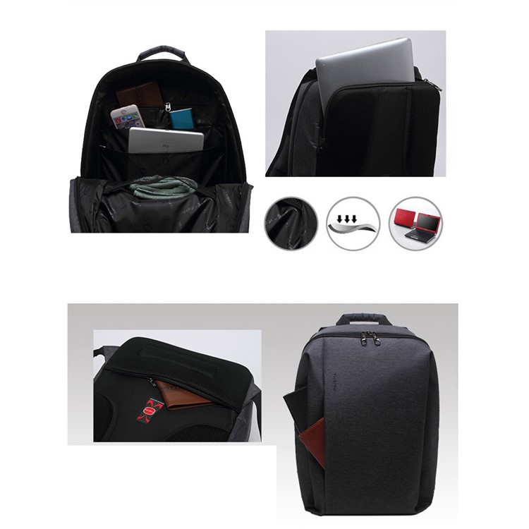 TIGERNU T-B3176 17-inch Laptop Bag Business Padded Backpack - Black-3