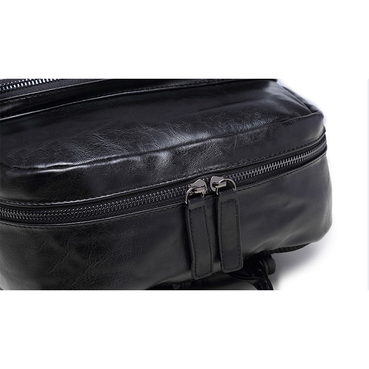 EXTEAM Fashion Rivet Leather Waterproof Laptop Backpack Bag Breathable Case - Black-14