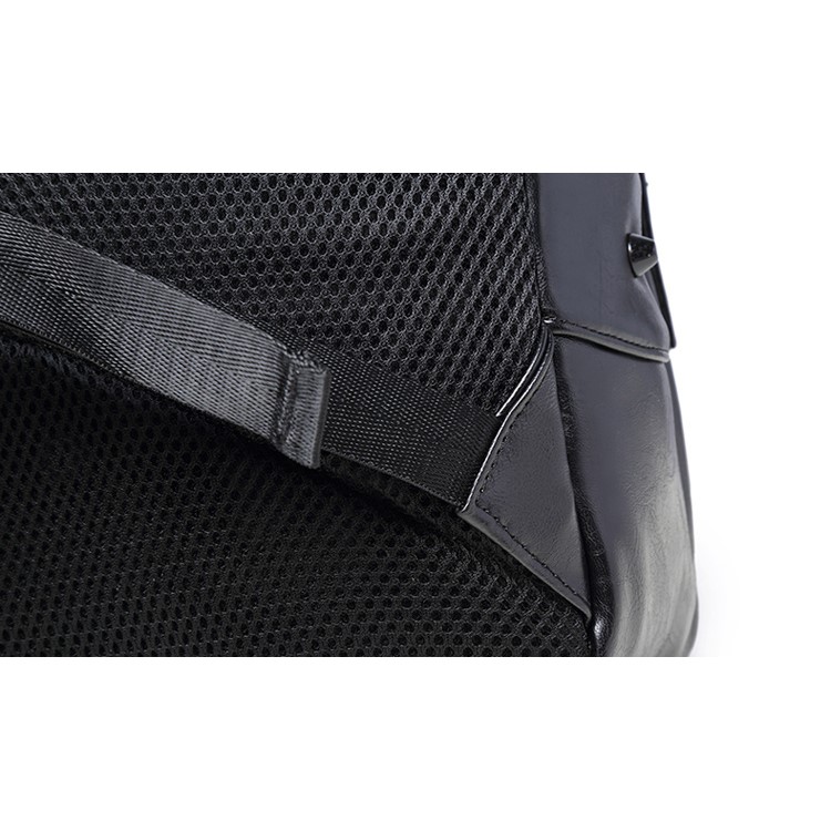 EXTEAM Fashion Rivet Leather Waterproof Laptop Backpack Bag Breathable Case - Black-15