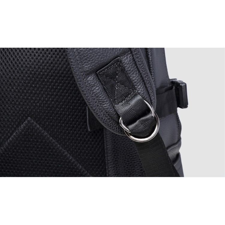 EXTEAM Fashion Women Leather Waterproof Laptop Backpack Bag - Black-12