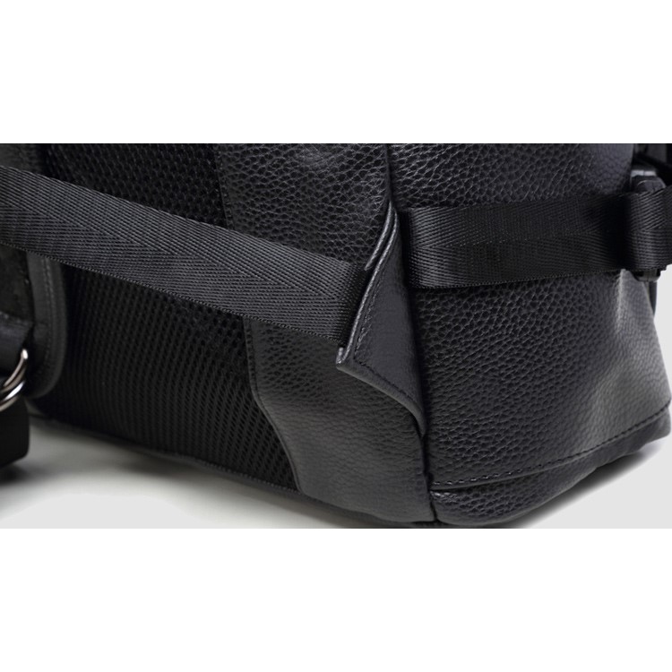 EXTEAM Fashion Women Leather Waterproof Laptop Backpack Bag - Black-13