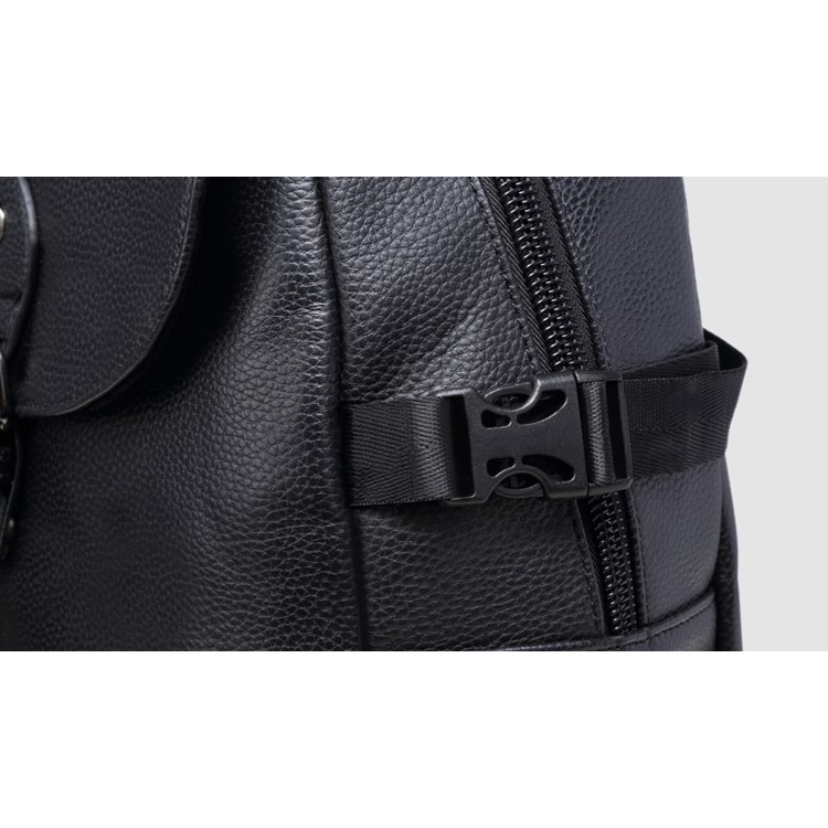 EXTEAM Fashion Women Leather Waterproof Laptop Backpack Bag - Black-14