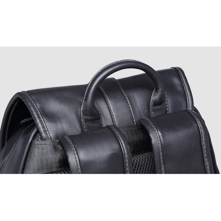 EXTEAM B9598 Rivet PU Leather Laptop Backpack Travel Shoulder School Bag - Black-11