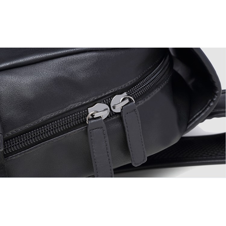 EXTEAM B9598 Rivet PU Leather Laptop Backpack Travel Shoulder School Bag - Black-12