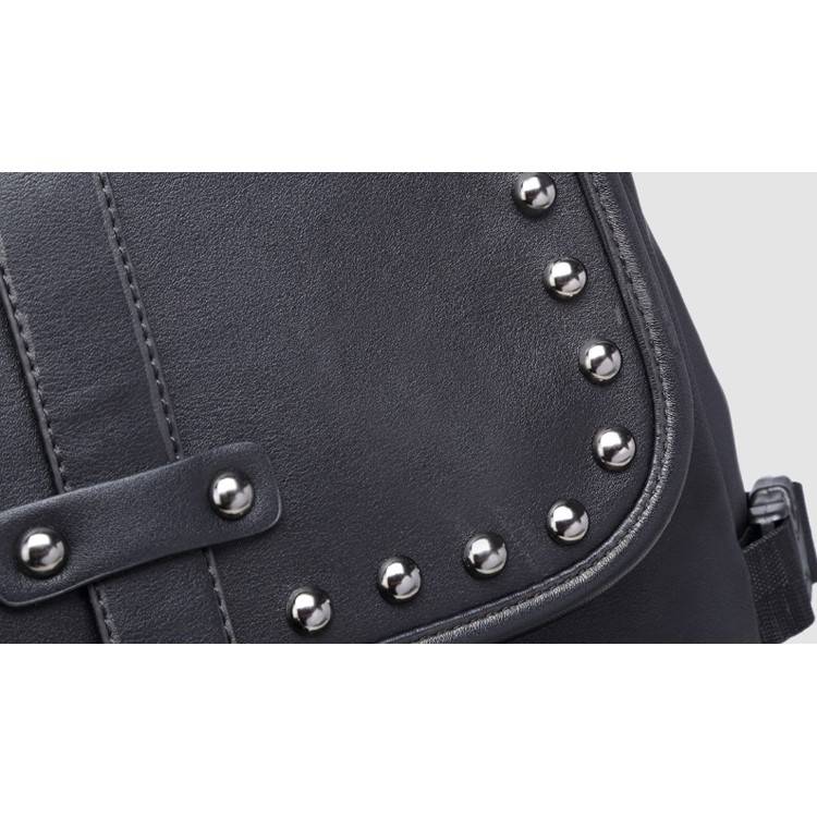 EXTEAM B9598 Rivet PU Leather Laptop Backpack Travel Shoulder School Bag - Black-17