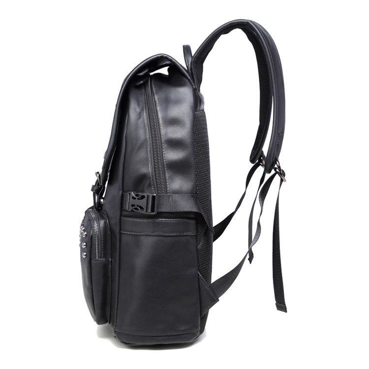 EXTEAM B9598 Rivet PU Leather Laptop Backpack Travel Shoulder School Bag - Black-5