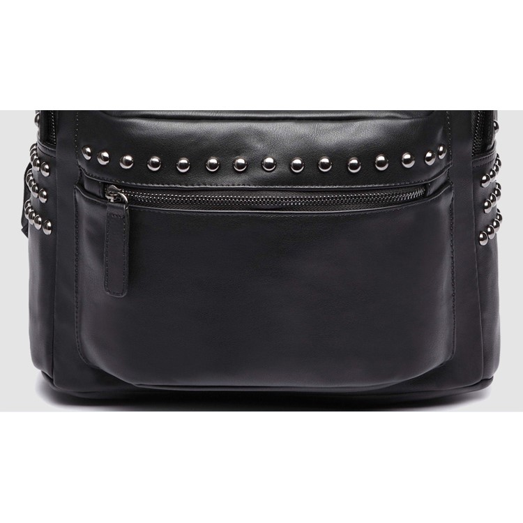 EXTEAM B9599 Rivet PU Leather Travel Shoulder Backpack Notebook Bag - Black-13