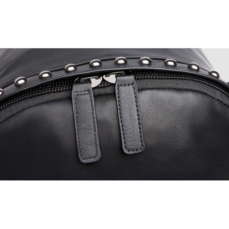 EXTEAM B9599 Rivet PU Leather Travel Shoulder Backpack Notebook Bag - Black-15