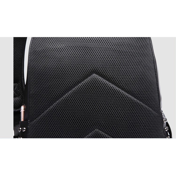 EXTEAM B9599 Rivet PU Leather Travel Shoulder Backpack Notebook Bag - Black-19