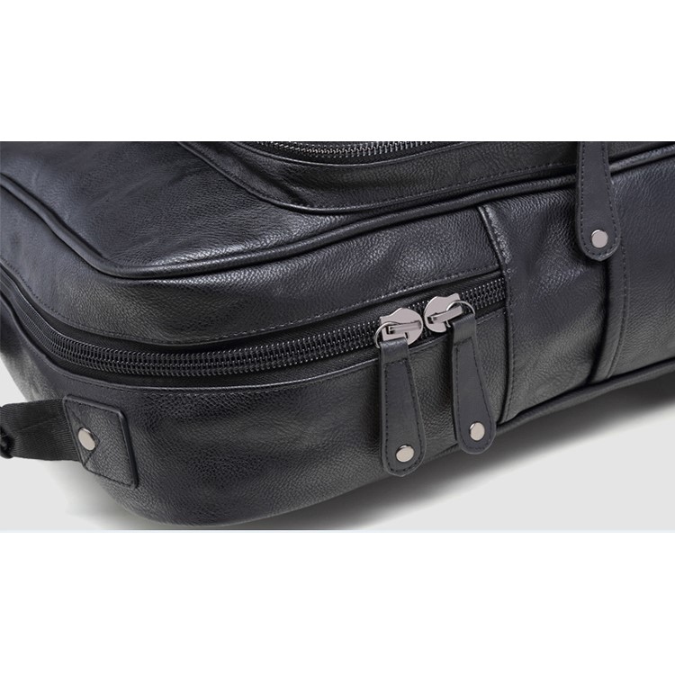 EXTEAM B9632 PU Leather Laptop Backpack Travel Shoulder Bag - Black-12