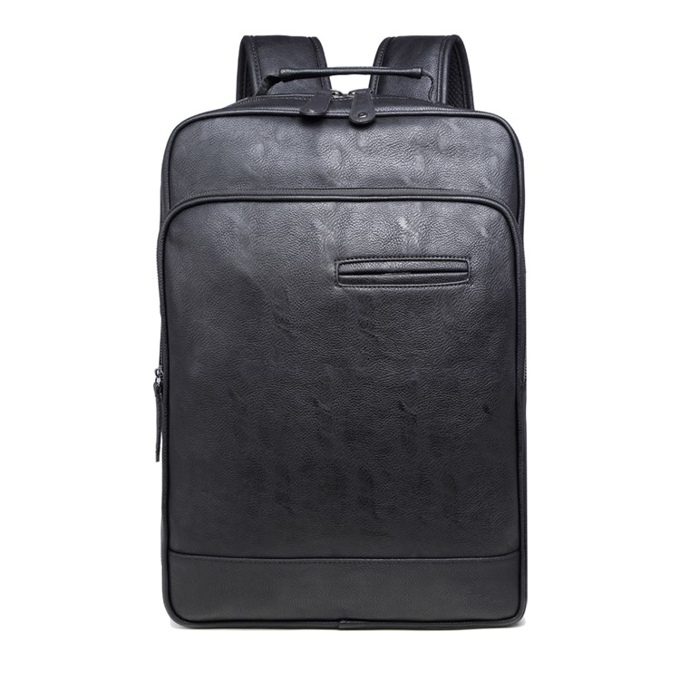 EXTEAM B9632 PU Leather Laptop Backpack Travel Shoulder Bag - Black-6