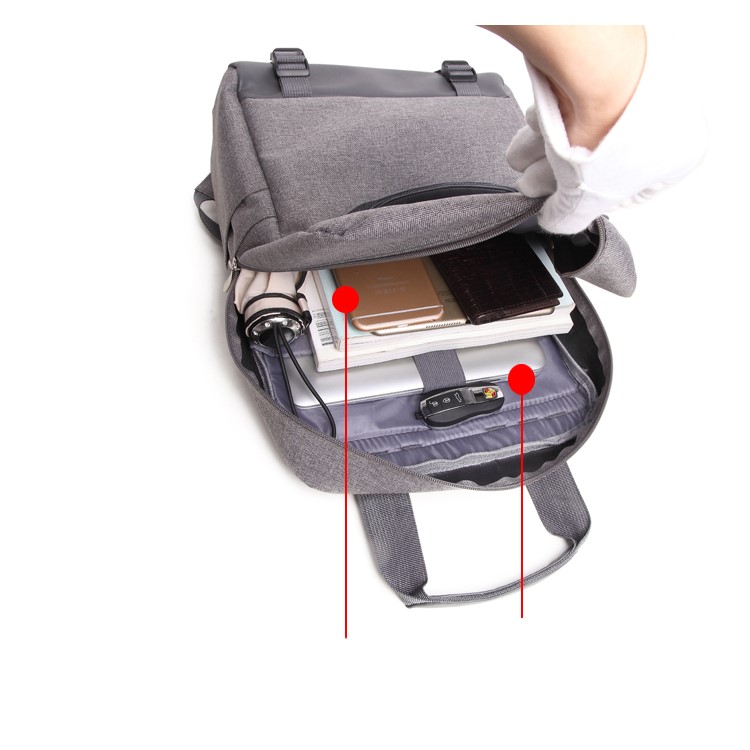 EXTEAM EX8075 Travel Backpack Notebook Shoulder Bag - Grey-10