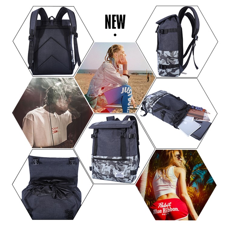 EXTEAM EX8655 Camouflage Pattern Men Backpack Student School Bag Laptop Bag-3
