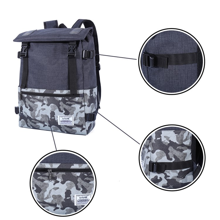 EXTEAM EX8655 Camouflage Pattern Men Backpack Student School Bag Laptop Bag-4