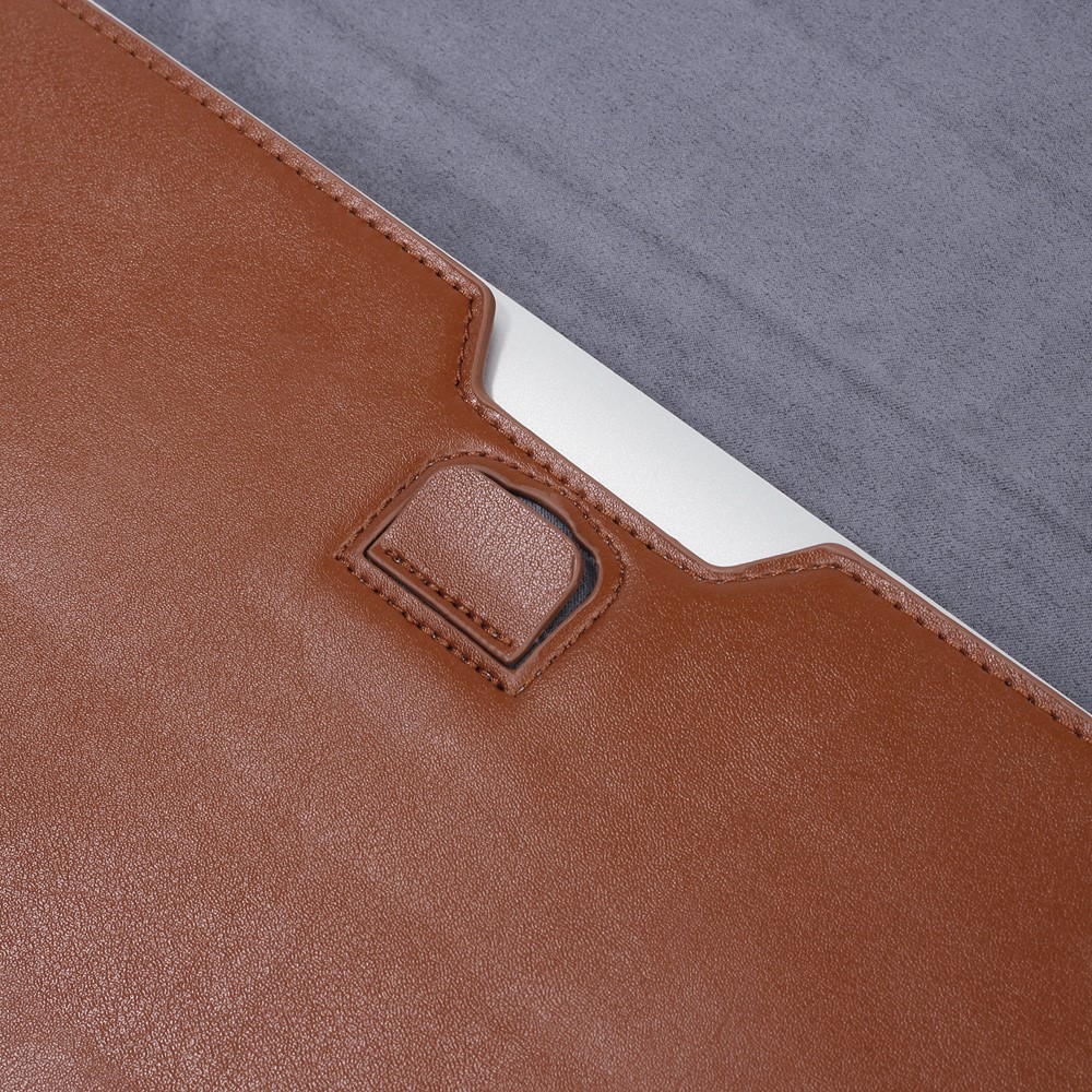 Envelope Leather Laptop Sleeve Cover with Stand for MacBook 12-inch/Air 11.6-polegada - Castanho-4