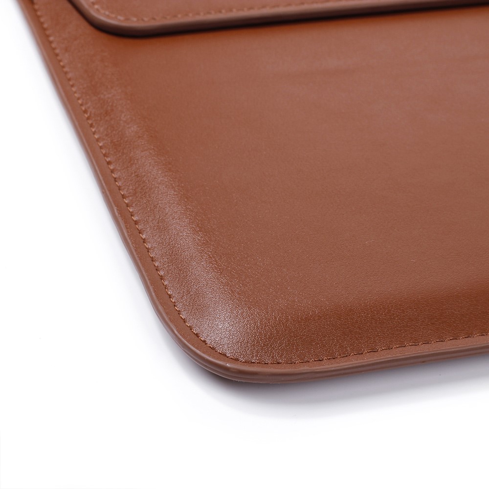 Envelope Leather Laptop Sleeve Cover with Stand for MacBook 12-inch/Air 11.6-polegada - Castanho-5