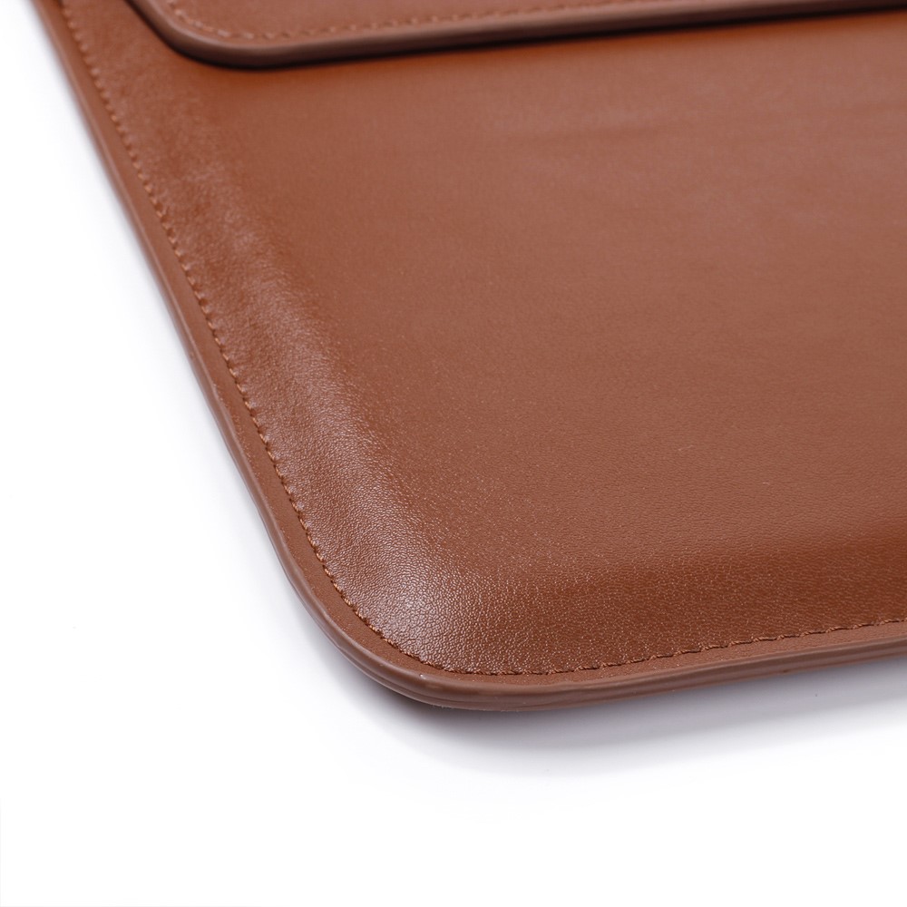 Couvercle De Poche D'ordinateur Portable En Cuir Enveloppe Avec Support Pour Macbook 12 Pouces / Air De 11,6 Pouces - Marron